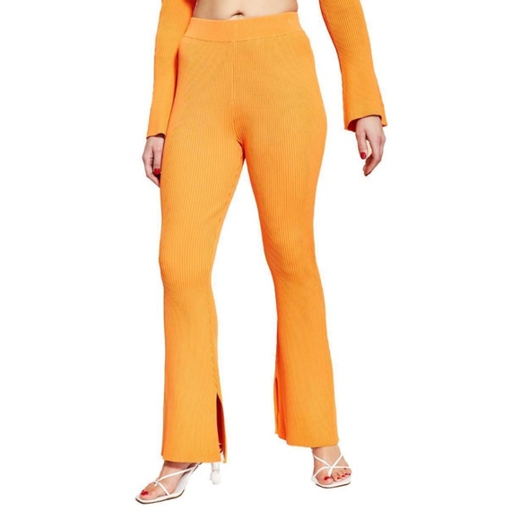 NEW Royalty Maluma Ribbed Orange Sweater Pants BIRD OF PARADISE, PLUS SIZE XXL - Picture 1 of 16